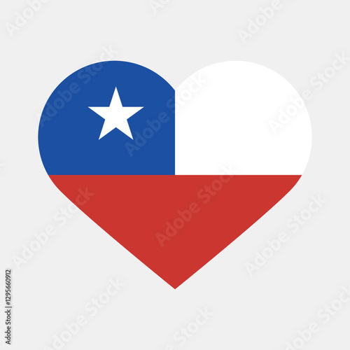 Free Download Flag of Chile. Heart icon flag. Heart-shaped flag icon. Standard color. Computer illustration. Digital illustration. Vector illustration. - GFXLoad