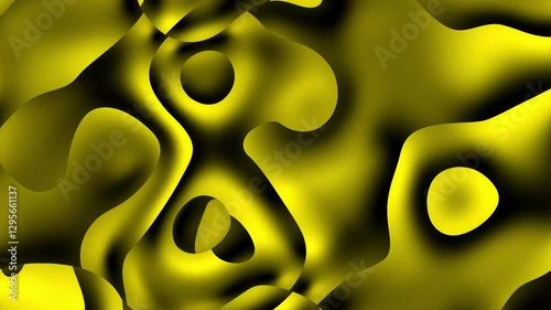 An abstract design featuring flowing yellow shapes and forms, creating a dynamic and visually engaging pattern.