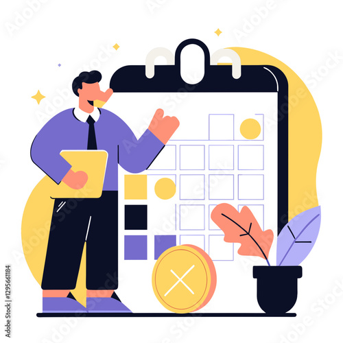 vector illustration of a man taking a picture