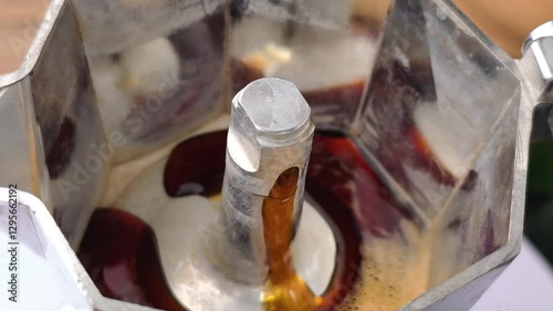 making coffee with typical italian coffeepot