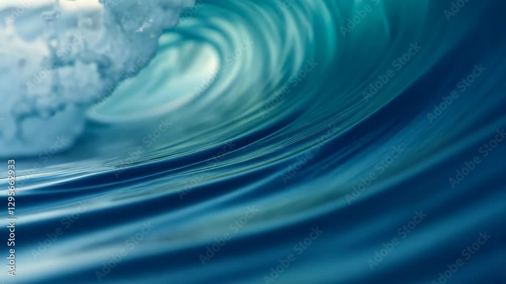 Dynamic ocean waves cascading and crashing in slow motion
