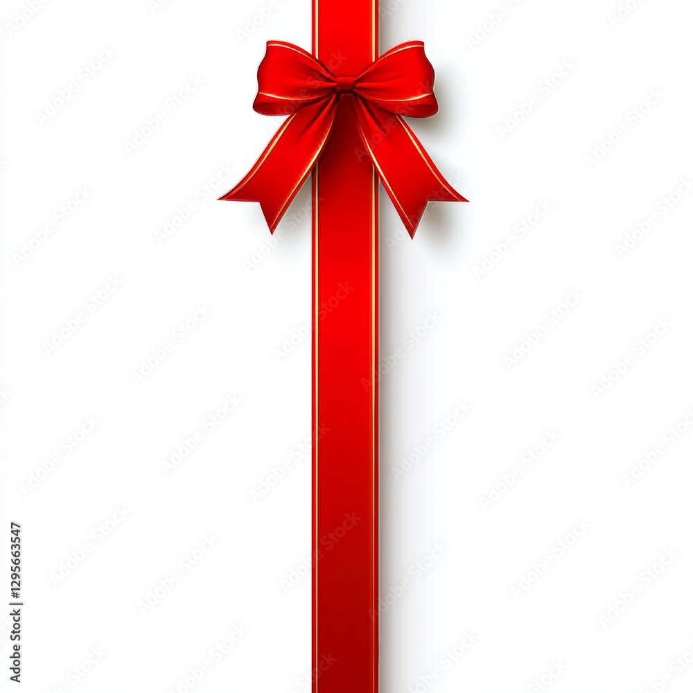 On a transparent background, a gorgeous red ribbon is positioned diagonally and adorned with a beautiful bow, offered as stock On a transparent background, a gorgeous red ribbon is positioned diagonally and adorned with a beautiful bow, offered as stock