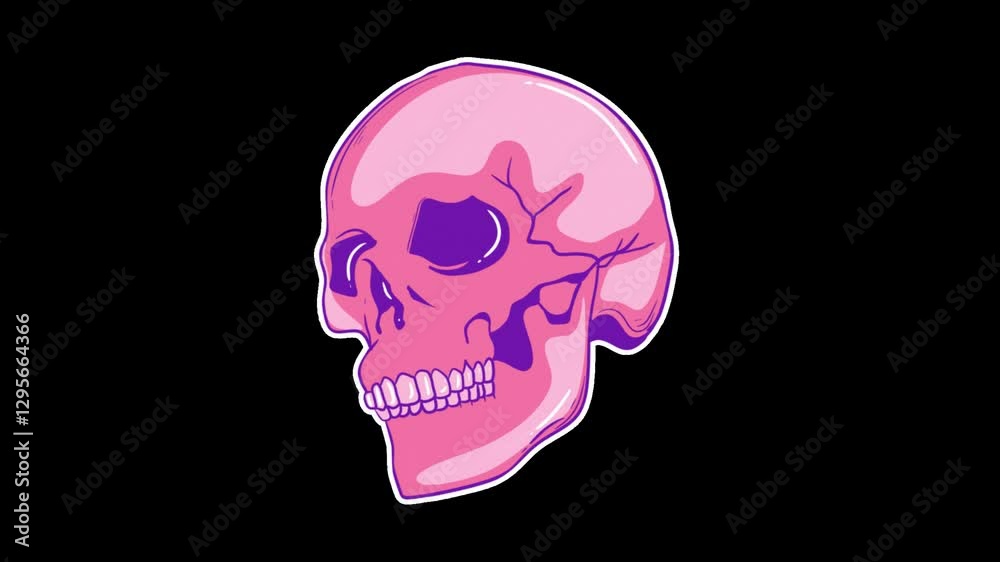 Skull Emoji Animated on a Transparent Background. 4K Loop Animation. Skull animation isolated.
Skull Emoji Animated on a Transparent Background. 4K Loop Animation. Skull animation isolated.