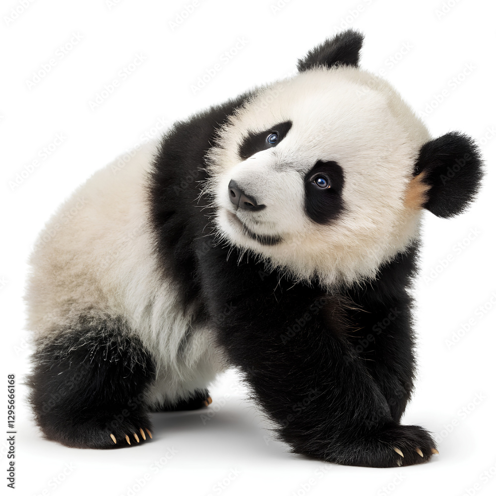 Cute panda on isolated white background, Clipping path Cute panda on isolated white background, Clipping path