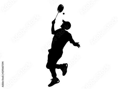 badminton player silhouette vector illustration