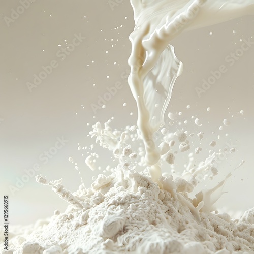 Whey Protein Powder Dissolving into Water in High-Speed Photography