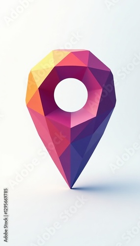 Free Download Geometric map pin icon in trendy fill style on white background, symbol, GPS, location - GFXLoad