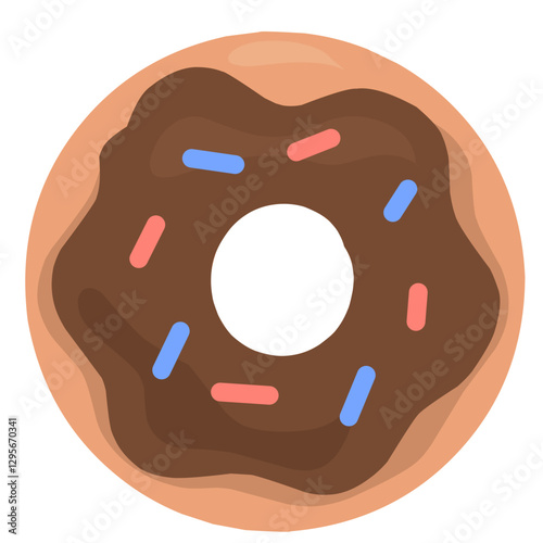 Donut chocolate with sprinkles 
