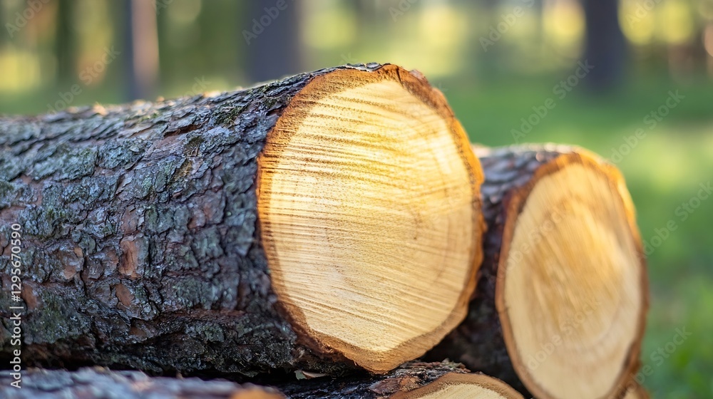 Close-Up of Freshly Cut Tree Logs Stacked Neatly in a Sunlit Forest Setting Capturing Natural Texture : Generative AI Close-Up of Freshly Cut Tree Logs Stacked Neatly in a Sunlit Forest Setting Capturing Natural Texture : Generative AI