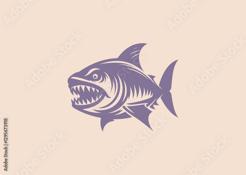 Attacking Piranha Logo – A deadly piranha with razor-sharp teeth, representing ferocity and relentless energy.
