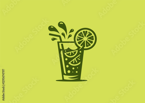 Refreshing Lemonade Logo – A chilled lemonade glass with splashes, symbolizing freshness, energy, and summer vibes.