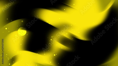 A vibrant abstract design featuring swirling yellow and black hues, creating a dynamic and energetic visual effect.