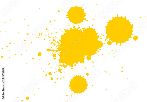 yellow brush painting drop splatter splash grunge graphic element