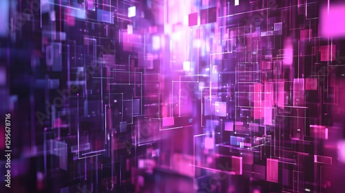 Wallpaper Mural Abstract digital background with vibrant pink and purple geometric shapes creating a futuristic atmosphere Torontodigital.ca