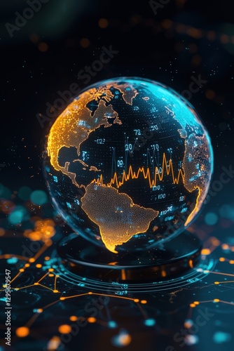 Digital Globe with Data Visualization and Analytics