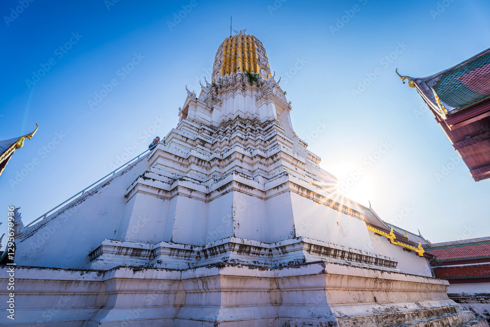Climb the prang to pay homage to the Buddha's relics at a large Phra Si Rattana Mahathat is a Buddhist temple (wat) event tourist attractions It is a major tourist attraction Phitsanulok,Thailand.