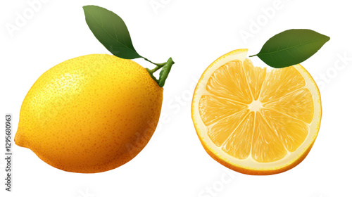 Wallpaper Mural lemon isolated on white background Torontodigital.ca