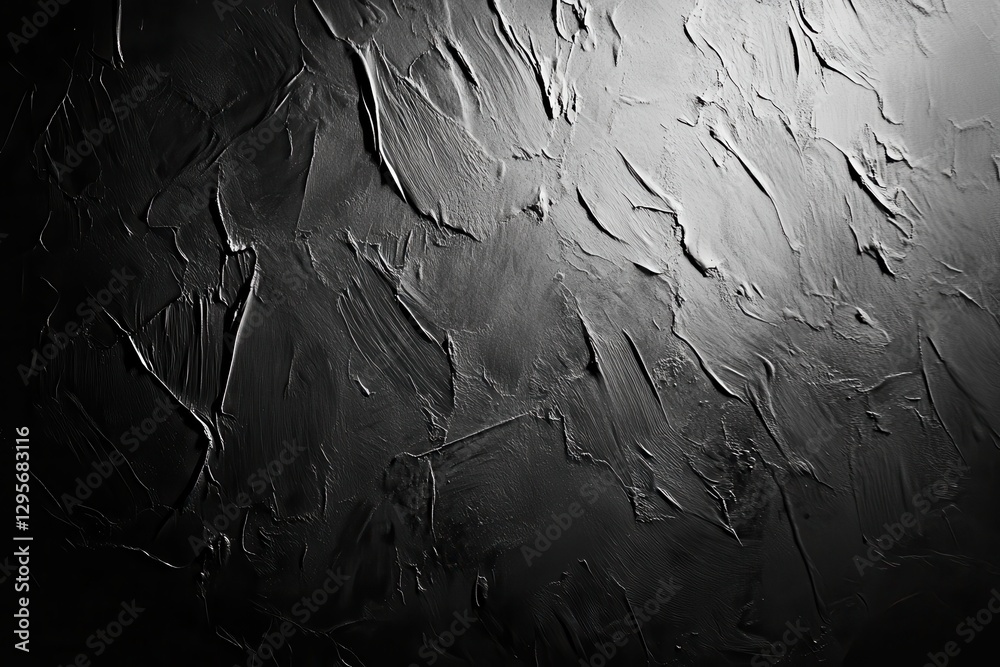 Fototapeta premium Dark textured wall, studio lit, background, design