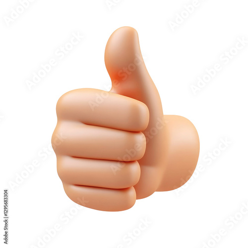 3D Rendered Hand Showing a Thumbs-Up Gesture on transparent background, thumbs up png, 3d thumbs up icon 