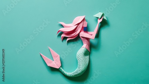  a whimsical origami mermaid creates a playful atmosphere