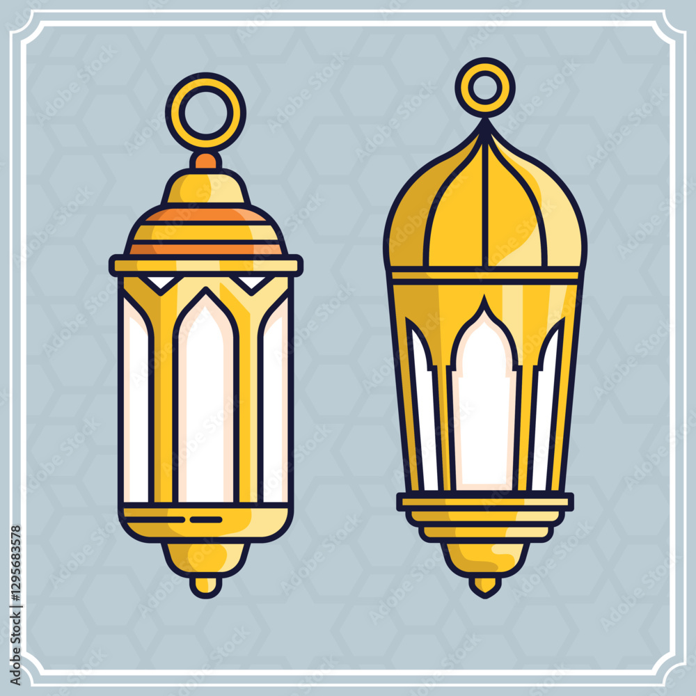 Ramadhan islamic lampion vector illustrations set Ramadhan islamic lampion vector illustrations set