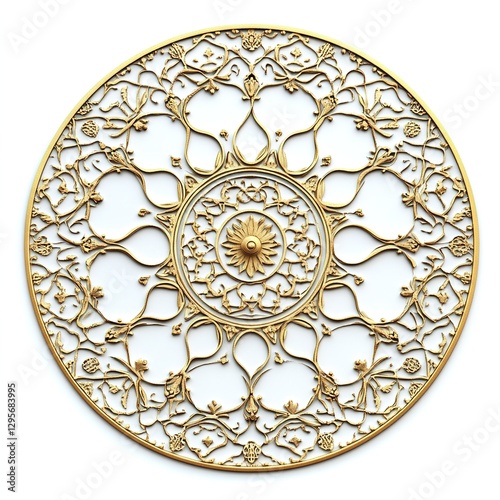 Elegant Islamic Wall Art for Ramzan Celebration Isolated on White Background