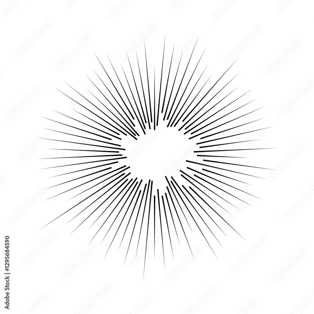 Obraz premium Light radial lines. abstract comic book flash explosion. light strip burst. flash ray blast glow. speed lines manga frame. rays of the sun