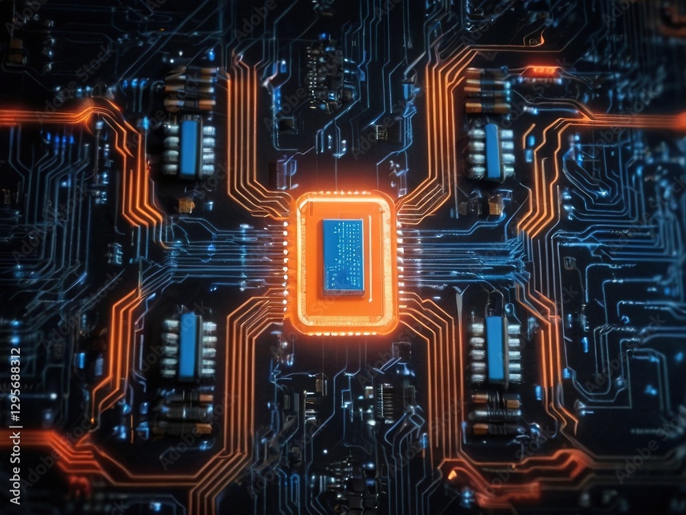 Fototapeta premium Advanced Microprocessor and Circuit Board Technology