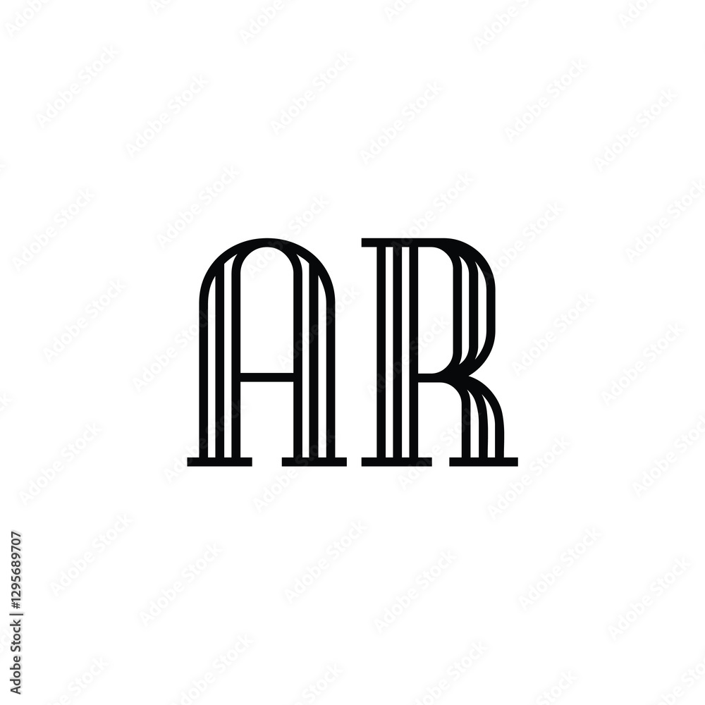 AR monogram logo design letter text name symbol monochrome logotype alphabet character simple logo
