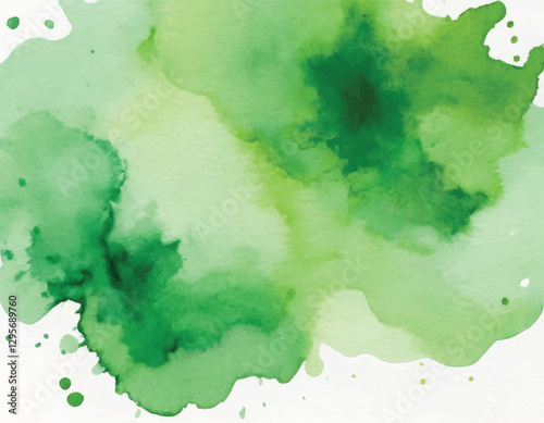 Light green hand painting watercolour stain background. Original artistic footage
