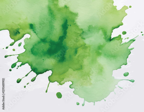 Light green hand painting watercolour stain background. Original artistic footage