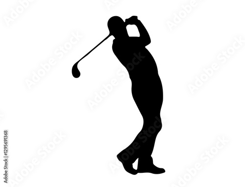 golf player silhouette vector