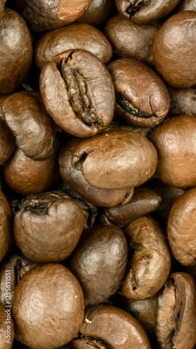 roasted coffee beans . background or texture
