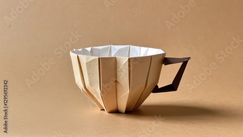 An intricately folded origami cup showcasing creative design
