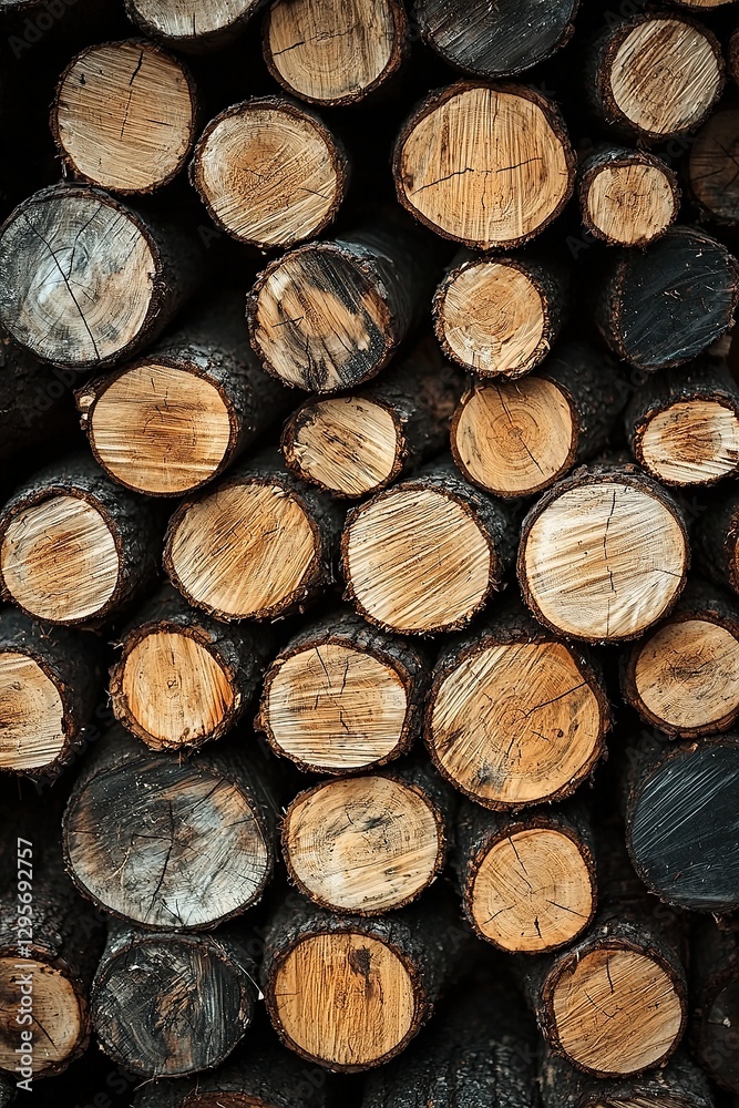 A pile of wood logs stacked on top of each other A pile of wood logs stacked on top of each other