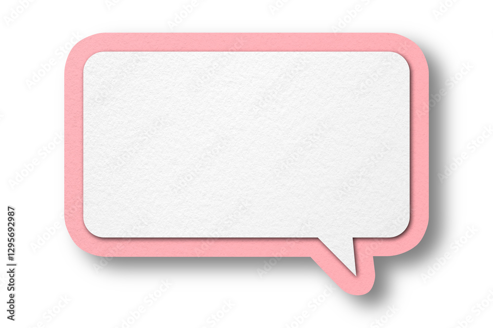 Pink paper speech bubbles separated on transparent background Pink paper speech bubbles separated on transparent background