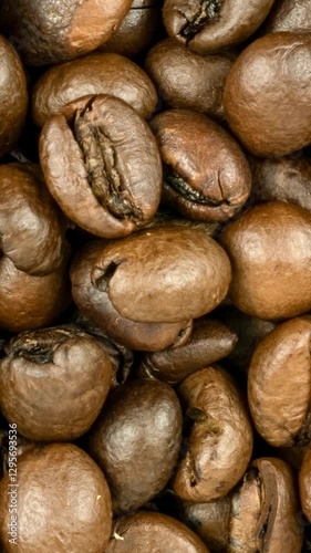 roasted coffee beans . background or texture