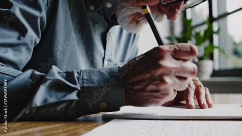 The Elderly Man Writing