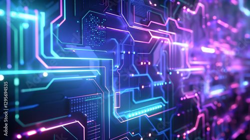 High-Resolution Futuristic Glowing Wall – Ultra-HD Sci-Fi Digital Interface