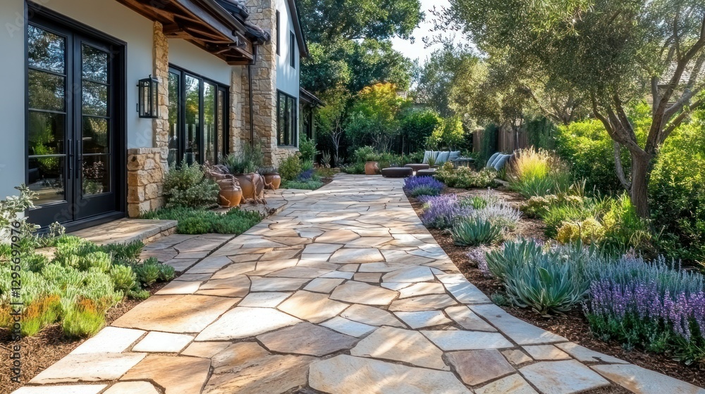 Rustic Patio Pathway, Stylish Landscape Design Rustic Patio Pathway, Stylish Landscape Design