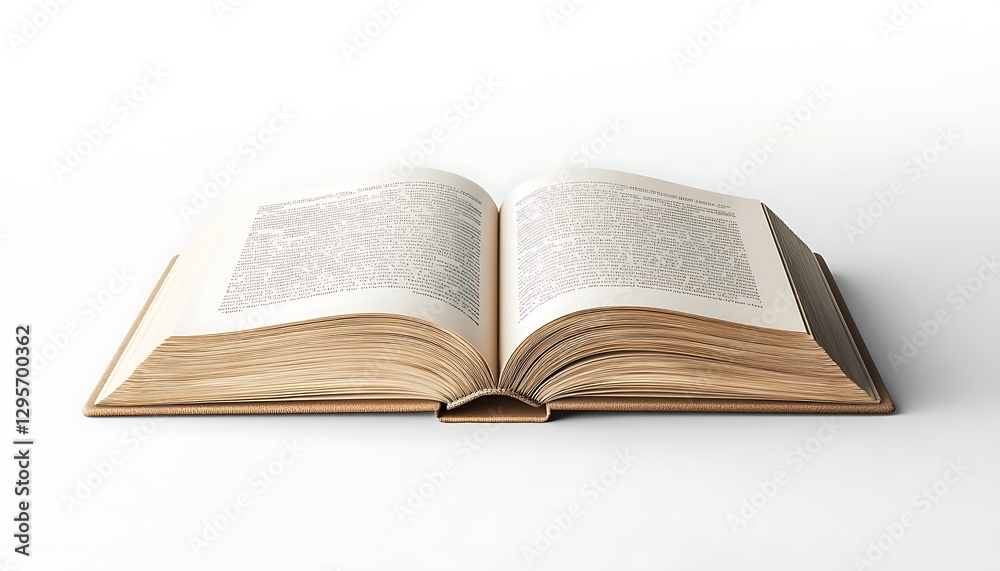 Open book, pages, knowledge, white background, education Open book, pages, knowledge, white background, education