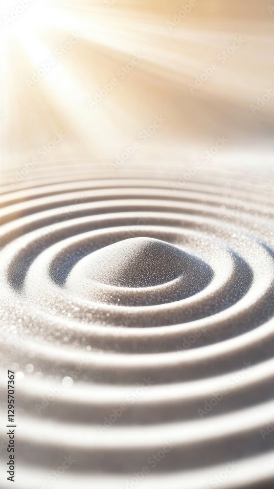 Naklejka premium Zen garden sand patterns in sunlight