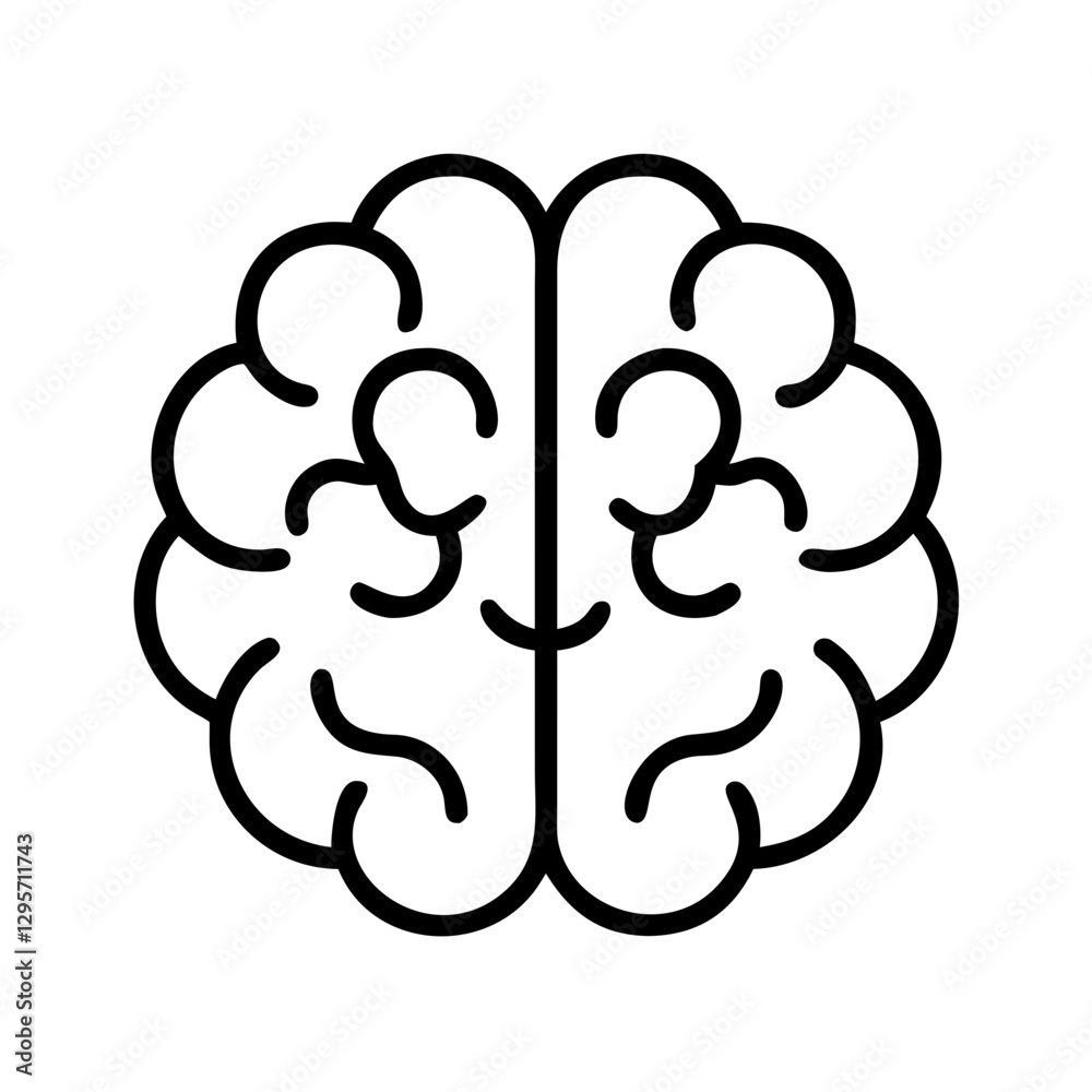 brain icon, brain line art - simple line art of brain, perfect for brain logos and icons brain icon, brain line art - simple line art of brain, perfect for brain logos and icons