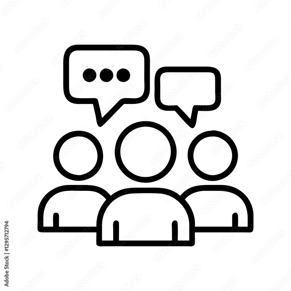 group discussion icon, group discussion line art - simple line art of group discussion, perfect for group discussion logos and icons group discussion icon, group discussion line art - simple line art of group discussion, perfect for group discussion logos and icons