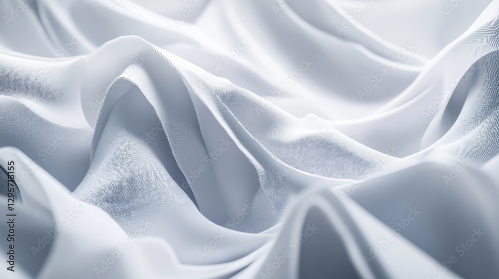 Obraz premium Abstract 3D Render of Unfolding Fabric with Soft Textures and Depth