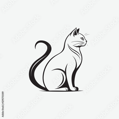 Valokuva Download a high-quality stylish cat vector silhouette with smooth lines and a clean, elegant design