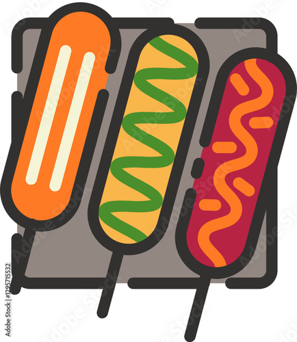 Sausage corndog icon