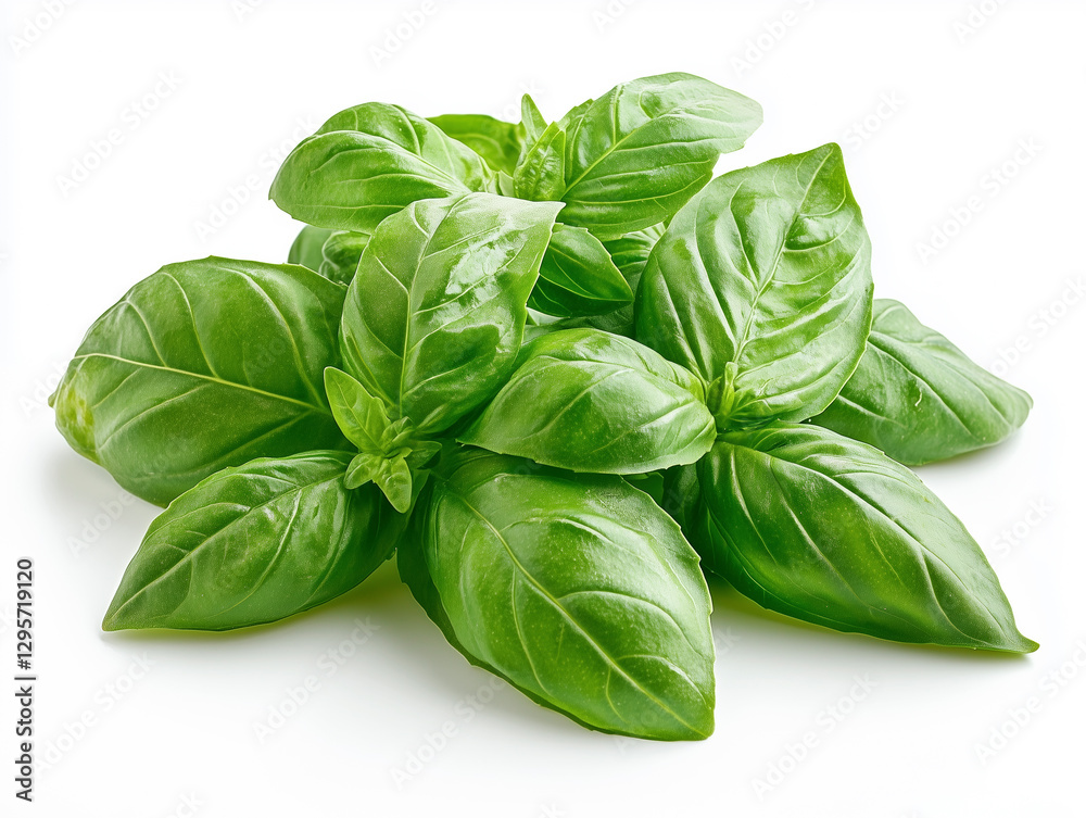 Fototapeta premium A stunning close-up of basil leaves highlighting their vibrant green and textured surface.