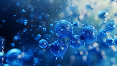 Dynamic Illustration of Methylene Blue Molecules in Vibrant Colors