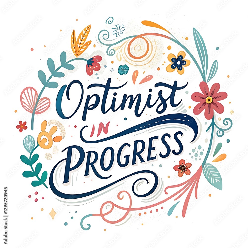 Obraz premium Colorful flowery design with the words 